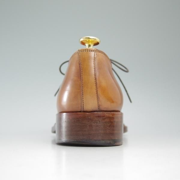 美品★(伊)サントーニ SIZE 7【★ホールカット】カーフ/ブラウン/Santoni★c091