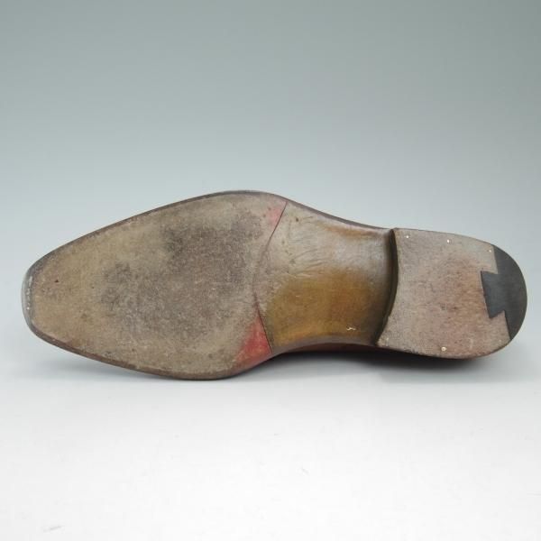 美品★(伊)サントーニ SIZE 7【★ホールカット】カーフ/ブラウン/Santoni★c091