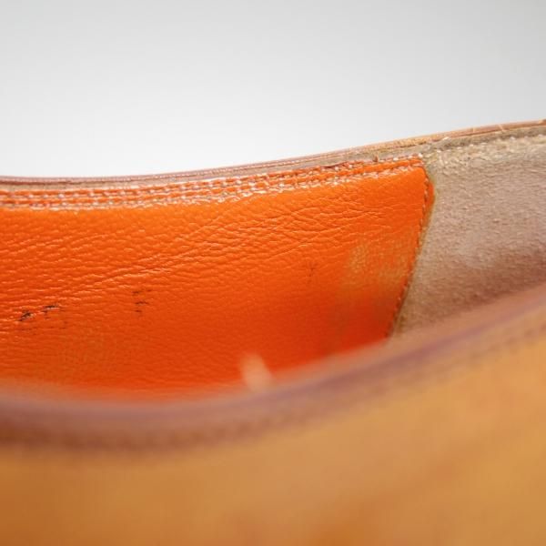 美品★(伊)サントーニ SIZE 7【★ホールカット】カーフ/ブラウン/Santoni★c091