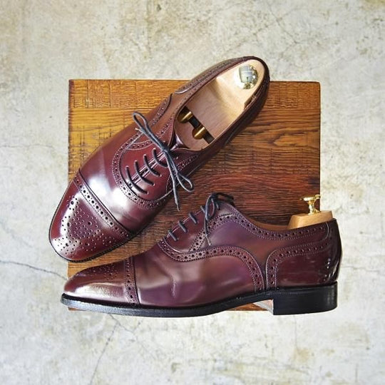 極上★(英)アルフレッドサージェント UK7【★セミブローグ/ポリッシュカーフ】サージェント/Alfred Sargent★c094