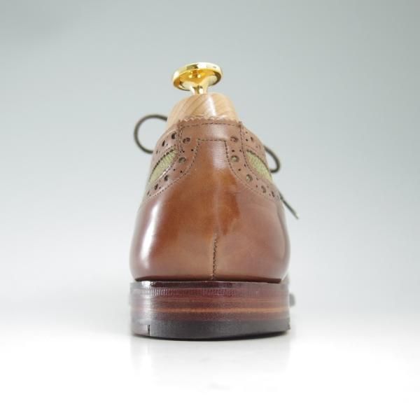 極上★(英)グレンソン 7E【★希少!!ツイード×カーフ/コンビ】フルブローグ/ウイングチップ/GRENSON★c096