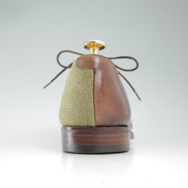 極上★(英)グレンソン 6.5E【★希少ツイード×カーフ/コンビ 】プレーントゥ/オックスフォード/GRENSON★c097