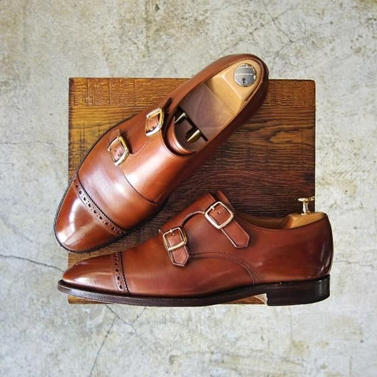 極上★(英)ニュー&リングウッド SIZE 7【★希少製品!!ダブルモンク】カーフ/NEW＆LINGWOOD/リーガル/REGAL/ライセンス製品★c100