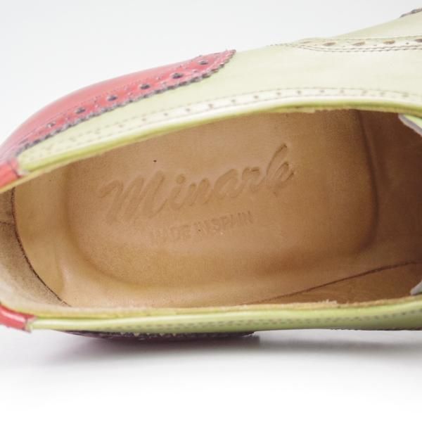極上★(スペイン製)Minark/ミナーク SIZE 7【★グッドイヤーウェルテッド製法/三越取扱い】フルブローグ/ウイングチップ★c102