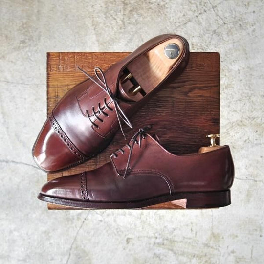極上★クロケット&ジョーンズ 7.5E【★AVON/パンチドキャップトゥ】ダービー/Crockett&Jones★c109