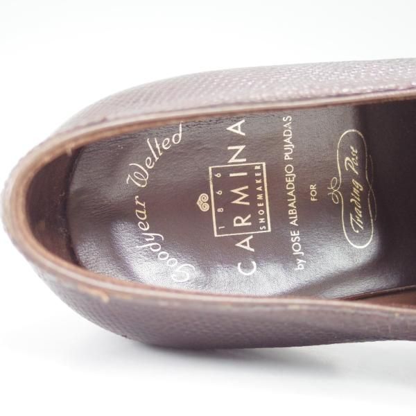 美品★カルミナ SIZE 7【★オーダー品/リザード革仕様/REAL LIZARD/トレーディングポスト別注】ホールカット/Trading Post/CARMINA★c115