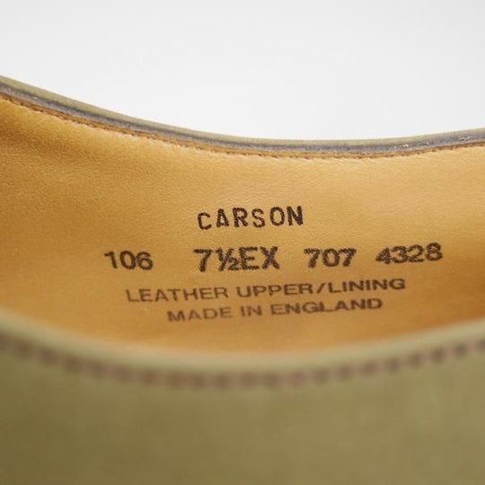 美品★(英)アルフレッドサージェント UK7.5【★プレーントゥ/ヌバック/CARSON】106ラスト/サージェント/Alfred Sargent★c118