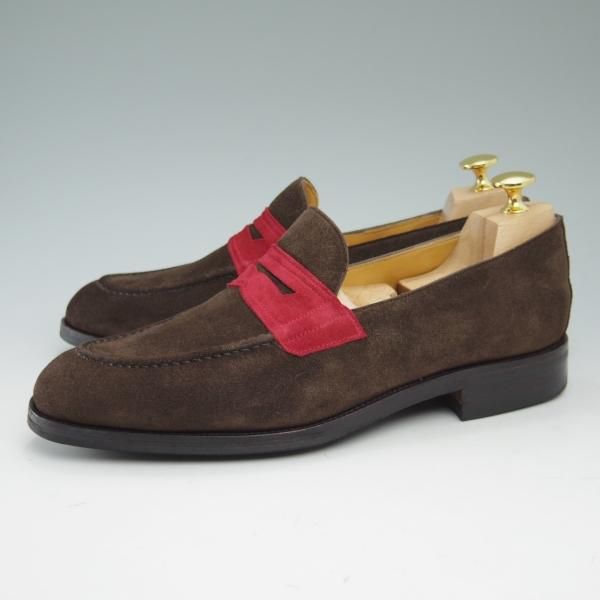 極美品★CARMINA/カルミナ SIZE 7【★トレーディングポスト別注】スエード/コインローファー/80136/MARRON/Trading Post★c119