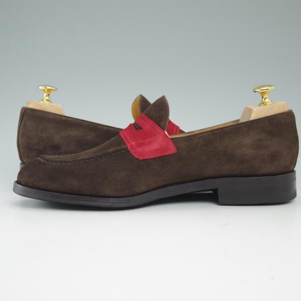 極美品★CARMINA/カルミナ SIZE 7【★トレーディングポスト別注】スエード/コインローファー/80136/MARRON/Trading Post★c119