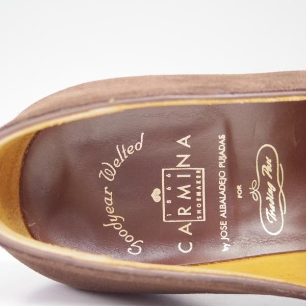 極美品★CARMINA/カルミナ SIZE 7【★トレーディングポスト別注】スエード/コインローファー/80136/MARRON/Trading Post★c119