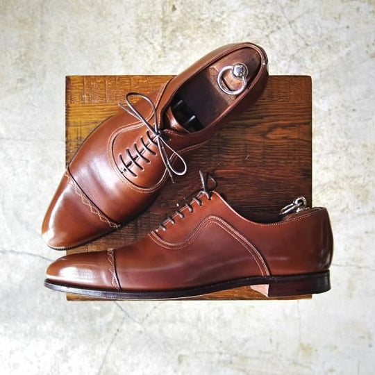 美品★クロケット&ジョーンズ 7E【★極希少仕様!!ハンドグレードライン】ストレートチップ/Crockett&Jones★c121