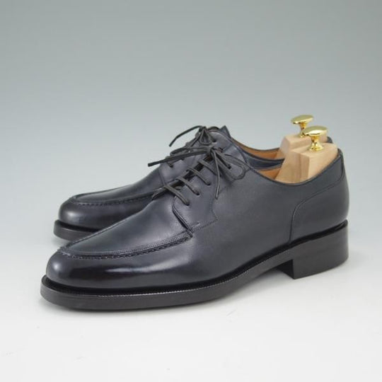 美品★ヤンコ SIZE 7【★ダイナイトソール/ネイビー/グッドイヤーウェルテッド製法】Uチップ/カーフ/Yanko★c128