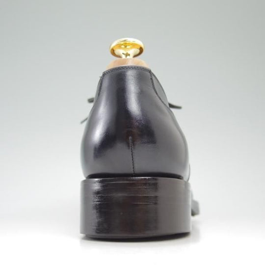 美品★ヤンコ SIZE 7【★ダイナイトソール/ネイビー/グッドイヤーウェルテッド製法】Uチップ/カーフ/Yanko★c128