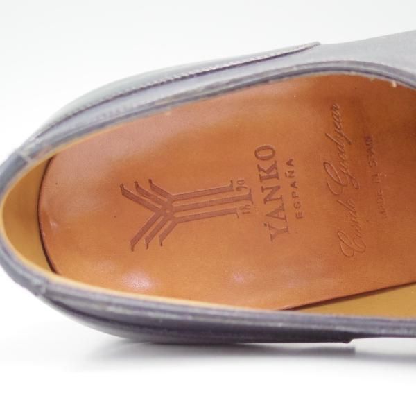 美品★ヤンコ SIZE 7【★ダイナイトソール/ネイビー/グッドイヤーウェルテッド製法】Uチップ/カーフ/Yanko★c128