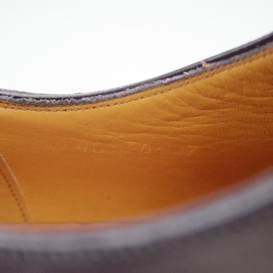 美品★ヤンコ SIZE 7【★ダイナイトソール/ネイビー/グッドイヤーウェルテッド製法】Uチップ/カーフ/Yanko★c128