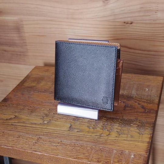 ほぼ未使用★フェリージ【★二つ折り財布/カードケース取り外し可能】F452/レザー/黒茶/メンズ/Felisi★c139