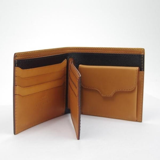 ほぼ未使用★フェリージ【★二つ折り財布/カードケース取り外し可能】F452/レザー/黒茶/メンズ/Felisi★c139