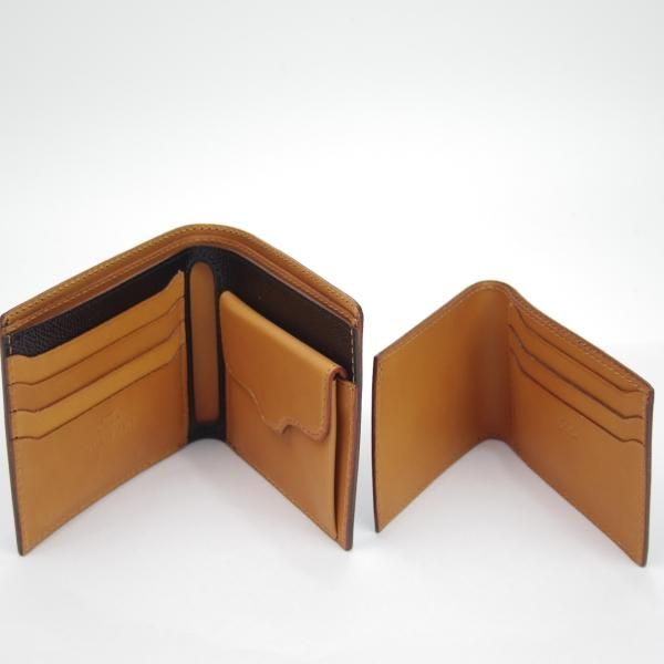 ほぼ未使用★フェリージ【★二つ折り財布/カードケース取り外し可能】F452/レザー/黒茶/メンズ/Felisi★c139