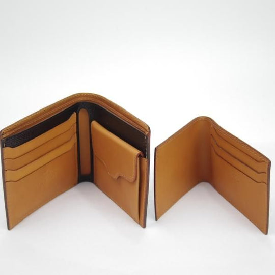 ほぼ未使用★フェリージ【★二つ折り財布/カードケース取り外し可能】F452/レザー/黒茶/メンズ/Felisi★c139