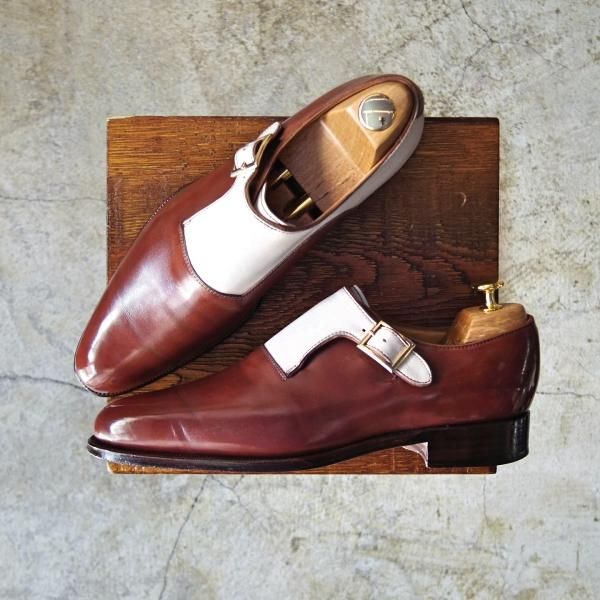 極上★ジョンストン&マーフィー SIZE 6.5【★CROWN ARISTOCRAFT】クラウンアリストクラフト/サイドモンク/Johnston&Murphy★c146