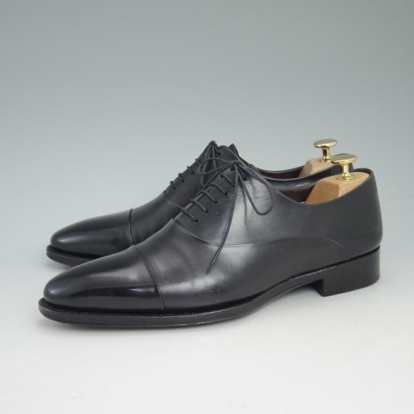 美品★ジョンストン&マーフィー SIZE 6.5【★レベルソ仕上げ】ストレートチップ/黒/カーフ/Johnston&Murphy★c147