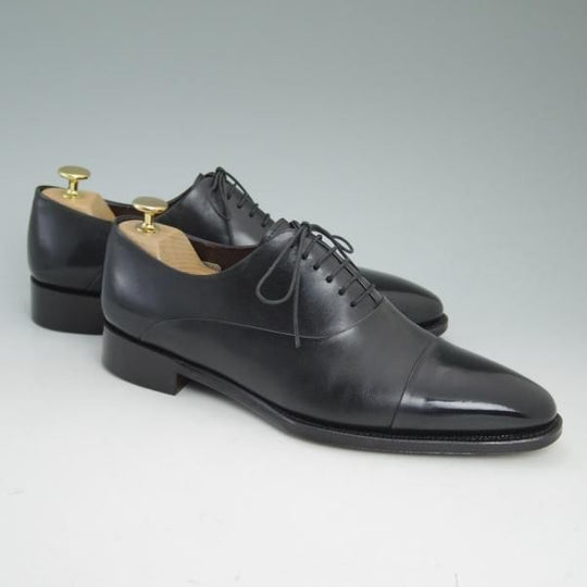 美品★ジョンストン&マーフィー SIZE 6.5【★レベルソ仕上げ】ストレートチップ/黒/カーフ/Johnston&Murphy★c147