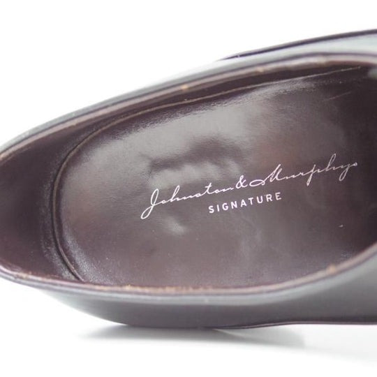 美品★ジョンストン&マーフィー SIZE 6.5【★レベルソ仕上げ】ストレートチップ/黒/カーフ/Johnston&Murphy★c147