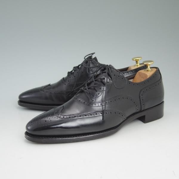 美品★シェットランドフォックス SIZE 7【★ギリーシューズ/3017SF】フルブローグ/ウイングチップ/カーフ/黒/Shetlandfox★c149