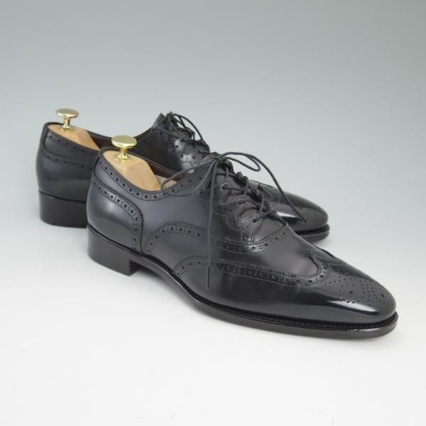 美品★シェットランドフォックス SIZE 7【★ギリーシューズ/3017SF】フルブローグ/ウイングチップ/カーフ/黒/Shetlandfox★c149