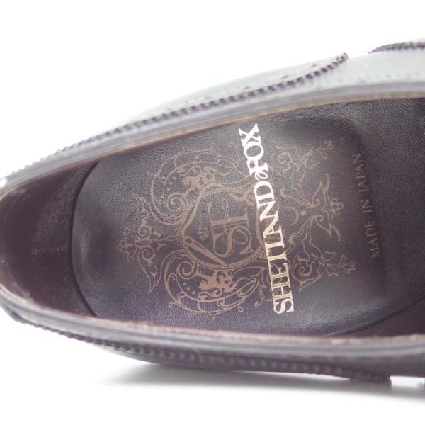 美品★シェットランドフォックス SIZE 7【★ギリーシューズ/3017SF】フルブローグ/ウイングチップ/カーフ/黒/Shetlandfox★c149