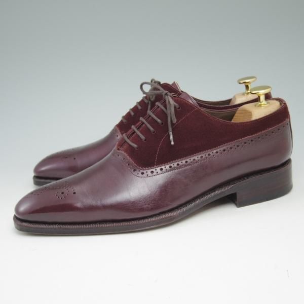 美品★(スペイン製)MEERMIN/メルミン/SIZE 7.5【★グッドイヤーウェルテッド製法/コンビ仕様/カーフ×スエード】オックスフォード★c155