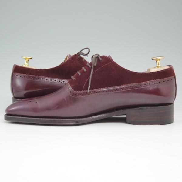 美品★(スペイン製)MEERMIN/メルミン/SIZE 7.5【★グッドイヤーウェルテッド製法/コンビ仕様/カーフ×スエード】オックスフォード★c155