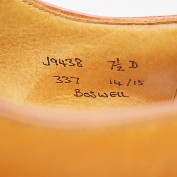 極上★クロケット&ジョーンズ 7.5D【★ハンドグレードライン/BOSWELL/ボズウェル】337ラスト/ストレートチップ/Crockett&Jones★c156