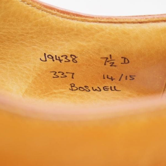 極上★クロケット&ジョーンズ 7.5D【★ハンドグレードライン/BOSWELL/ボズウェル】337ラスト/ストレートチップ/Crockett&Jones★c156