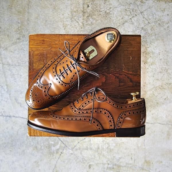 美品★チャーチ(レディース) SIZE 37.5【★バーウッド/BURWOOD W】ポリッシュドバインダーカーフ/サンダルウッド/8528-55/Church's★c160
