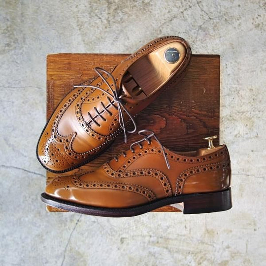 美品★チャーチ 65G/UK6.5【★バーウッド/BURWOOD】81ラスト/ポリッシュドバインダーカーフ/5都市ロゴ/フルブローグ/Church's★c162