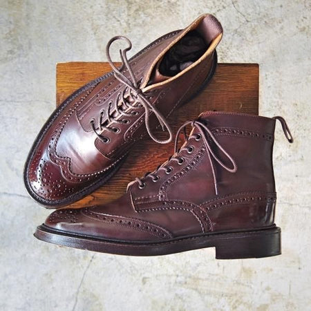 美品★トリッカーズ SIZE 9【★MALTON/モールトン/M2508】エスプレッソバーニッシュ/カントリーブーツ/ESPRESSO/カーフ/Tricker's★c165