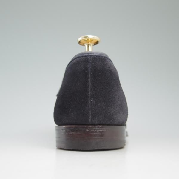 美品★クロケット＆ジョーンズ 7.5E【★RICHMOND/リッチモンド】314ラスト/ネイビー/紺/スエード/コインローファー/Crockett＆Jones★c171