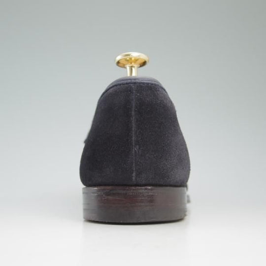 美品★クロケット＆ジョーンズ 7.5E【★RICHMOND/リッチモンド】314ラスト/ネイビー/紺/スエード/コインローファー/Crockett＆Jones★c171