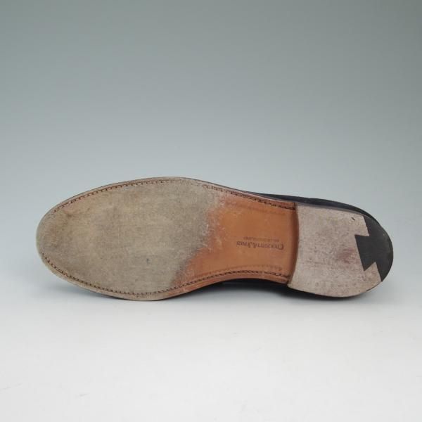 美品★クロケット＆ジョーンズ 7.5E【★RICHMOND/リッチモンド】314ラスト/ネイビー/紺/スエード/コインローファー/Crockett＆Jones★c171