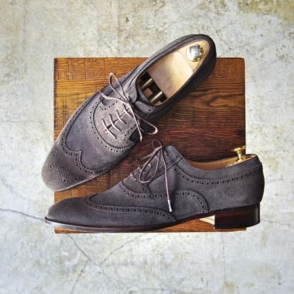 美品★REIKO TSUKUI/レイコツクイ SIZE 25.5D【★ISETAN MEN'S/伊勢丹メンズ取扱い】スエード/フルブローグ★c174