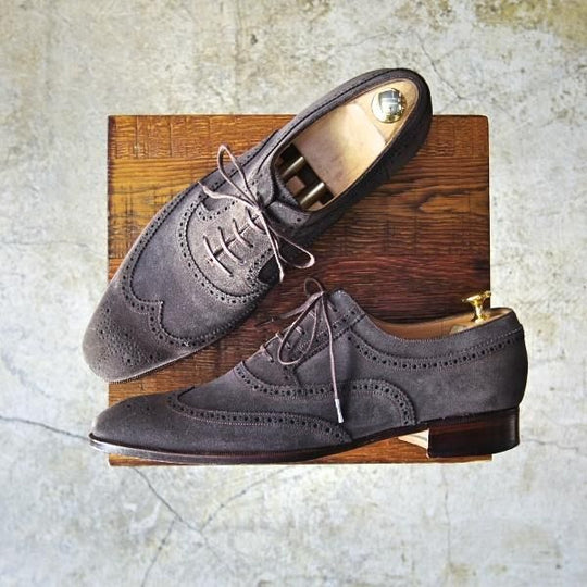 美品★REIKO TSUKUI/レイコツクイ SIZE 25.5D【★ISETAN MEN'S/伊勢丹メンズ取扱い】スエード/フルブローグ★c174