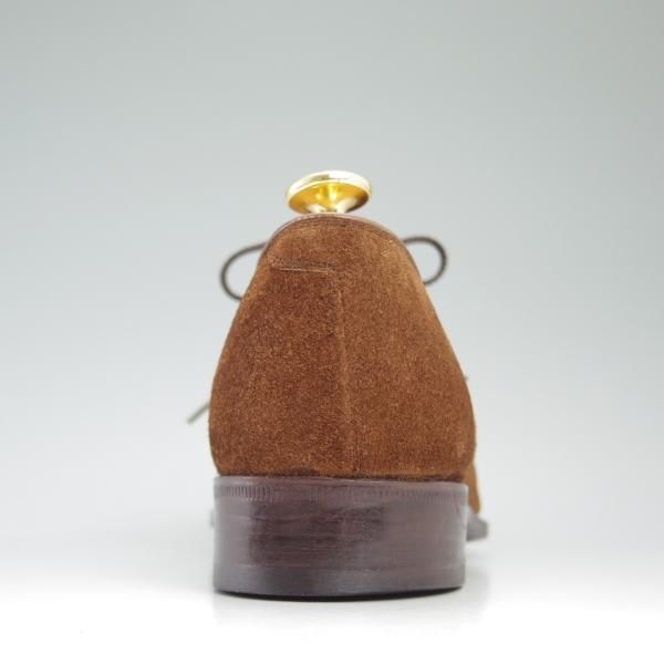 美品★銀座ヨシノヤ 25.5EE【★小笠原シューズ製】プレーントゥ/スエード/ブラウン/GINZA YOSHINOYA★c175