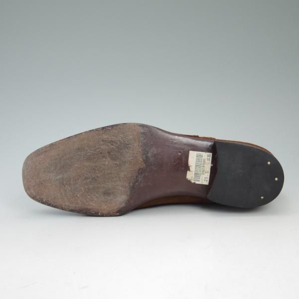 美品★銀座ヨシノヤ 25.5EE【★小笠原シューズ製】プレーントゥ/スエード/ブラウン/GINZA YOSHINOYA★c175