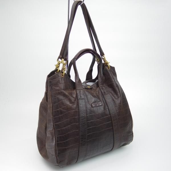 ★ダニエル＆ボブ【定10.5万★クロドーロ/2WAY CULODORO/コッコーネ/COCCONE】メンズ レザー トート バッグ/クロコ型押し/Daniel＆Bob★N5084