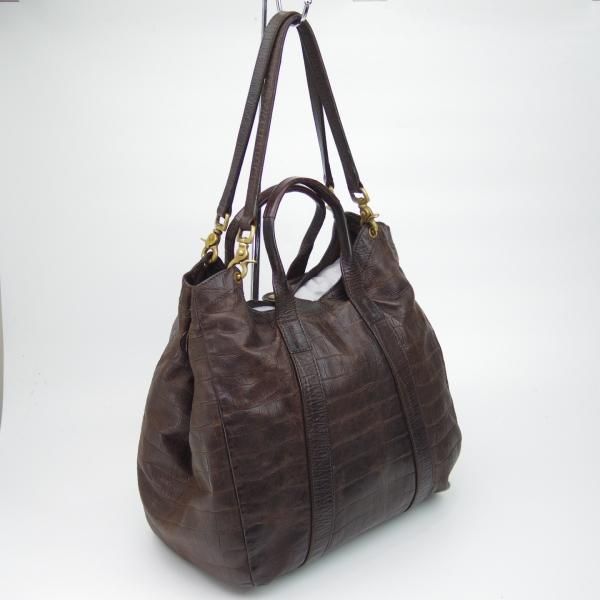 ★ダニエル＆ボブ【定10.5万★クロドーロ/2WAY CULODORO/コッコーネ/COCCONE】メンズ レザー トート バッグ/クロコ型押し/Daniel＆Bob★N5084