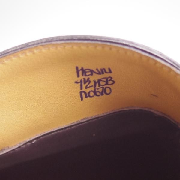 美品★ジョンロブ製 UK7.5【★超希少!!エルメス別注/HERMES】HENRI/H513ラスト/コインローファー/JOHN LOBB★c190