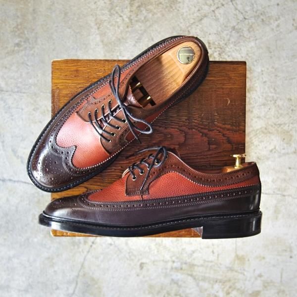 美品★リーガル SIZE 25【★茶×濃茶/カーフ×スエード×グレインレザー】ロングウイング/ウイングチップ/B-HA0629/514S/REGAL★c194