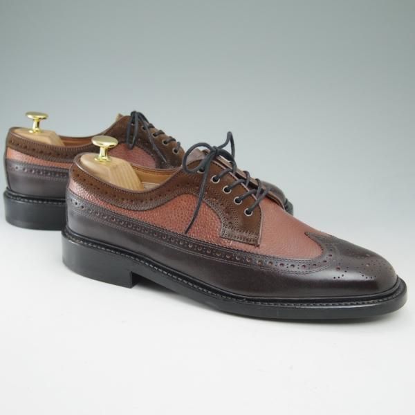 美品★リーガル SIZE 25【★茶×濃茶/カーフ×スエード×グレインレザー】ロングウイング/ウイングチップ/B-HA0629/514S/REGAL★c194