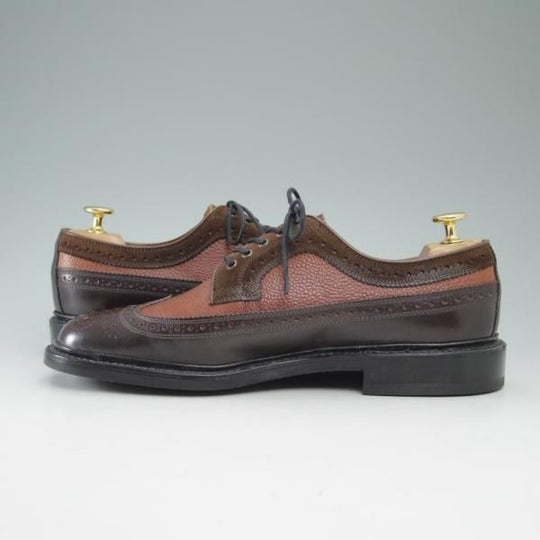 美品★リーガル SIZE 25【★茶×濃茶/カーフ×スエード×グレインレザー】ロングウイング/ウイングチップ/B-HA0629/514S/REGAL★c194